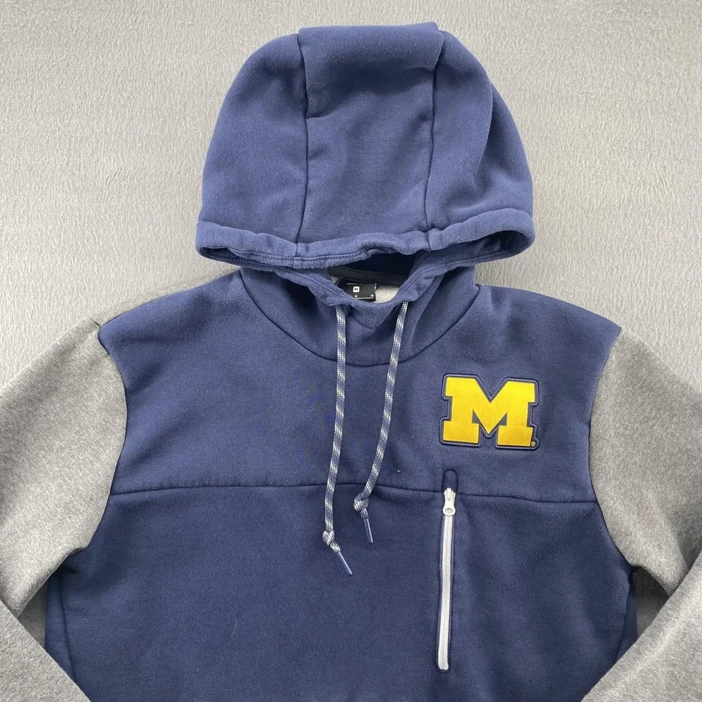 Michigan Wolverines Hoodie‎ Sweatshirt Mens Medium Blue NCAA Football Nike